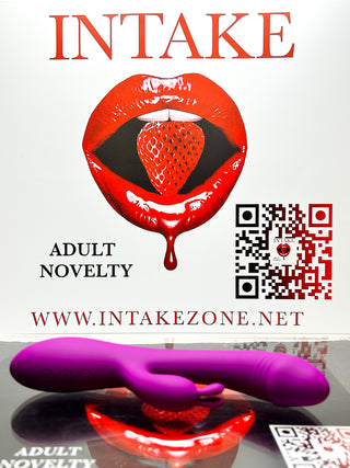 Purple dual-stimulation G-spot and clitoral vibrator.