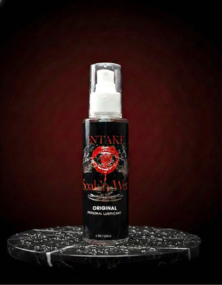 INTAKE Soak’n Wet water based personal lubricant bottle for solo pleasure and intimacy