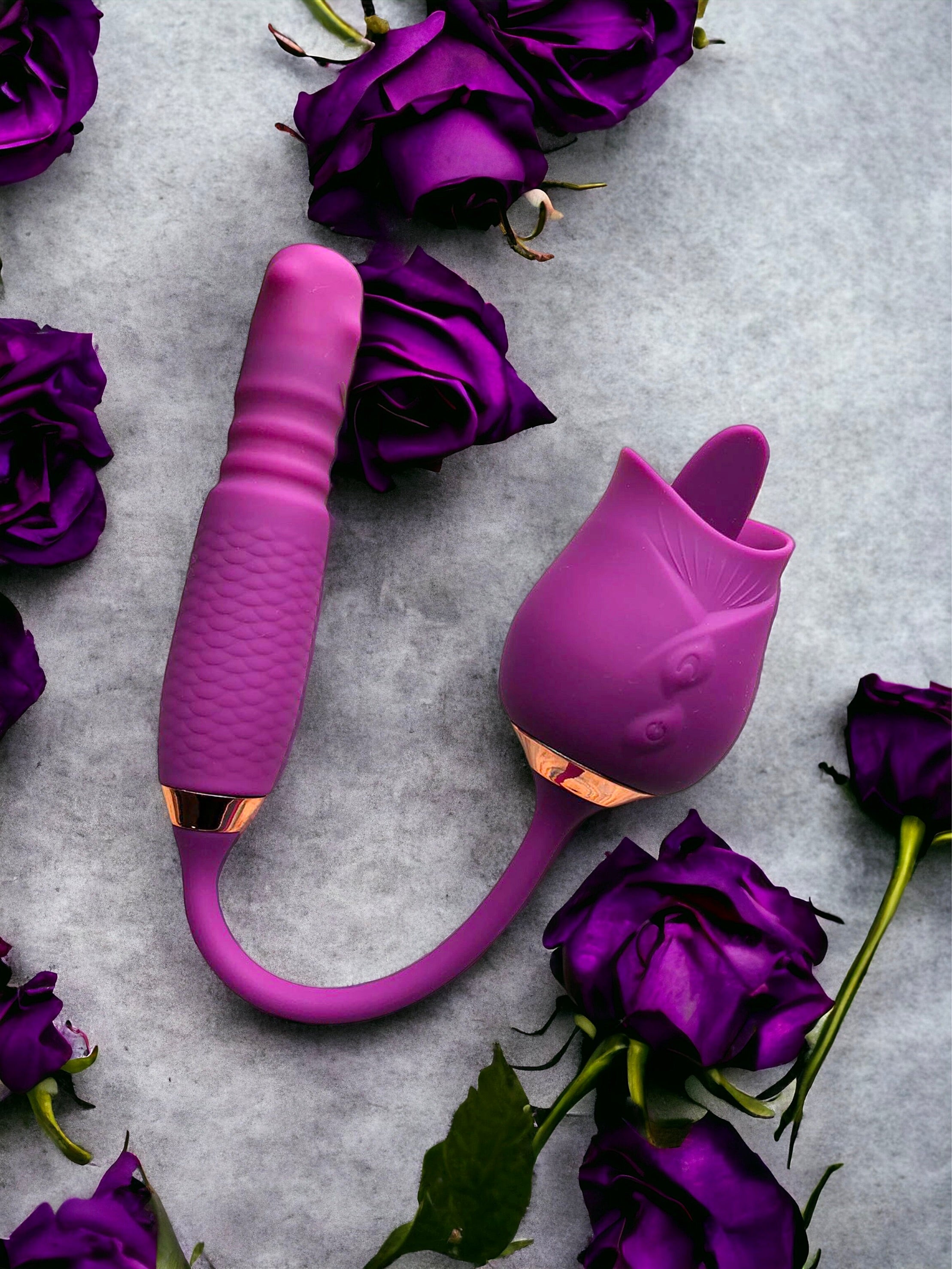 Ultimate Rose Fantasy Vibrator with Licking & Thrusting Modes Ultimate Rose Fantasy Vibrator with Licking & Thrusting Modes